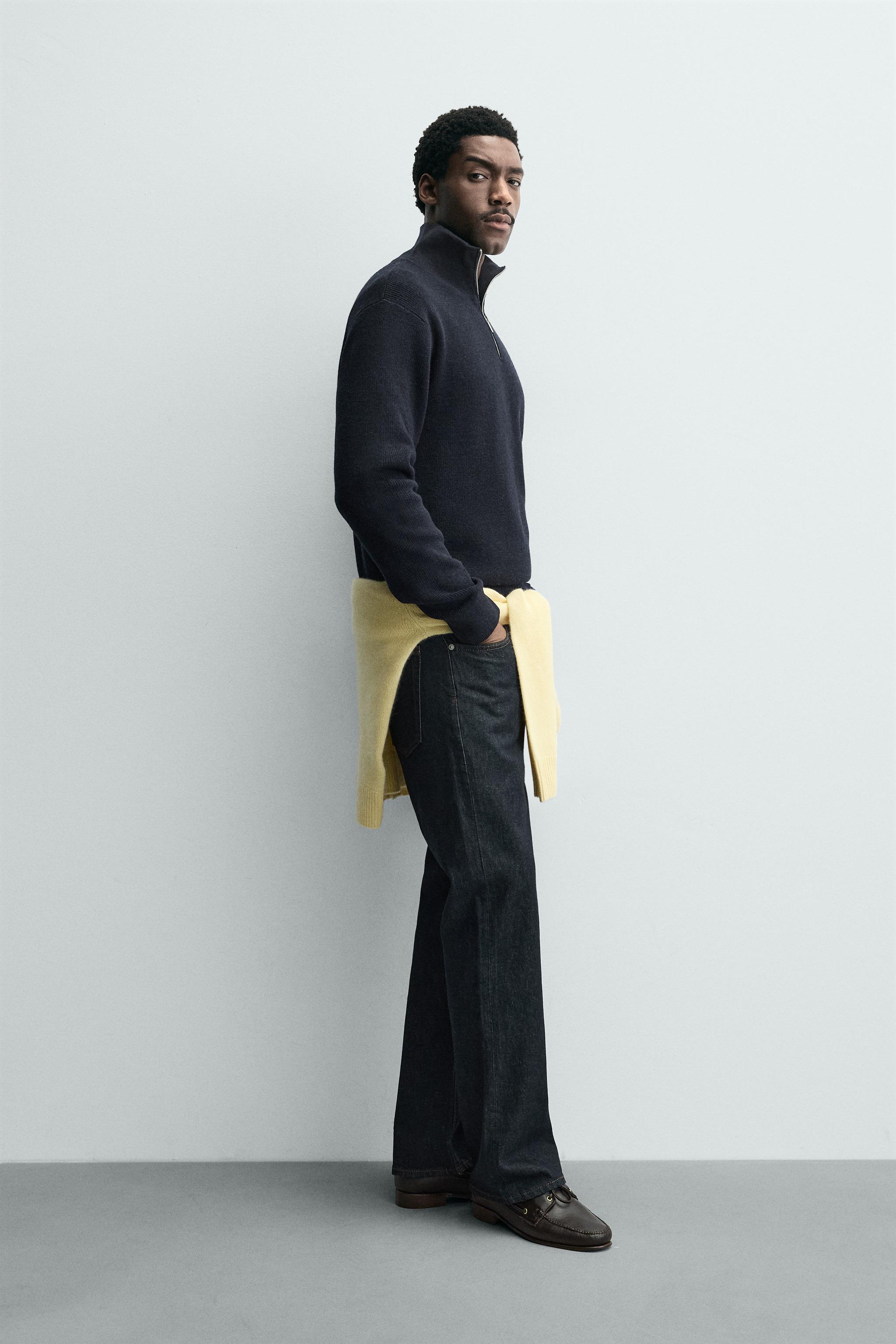 WOOL BLEND QUARTER-ZIP JUMPER